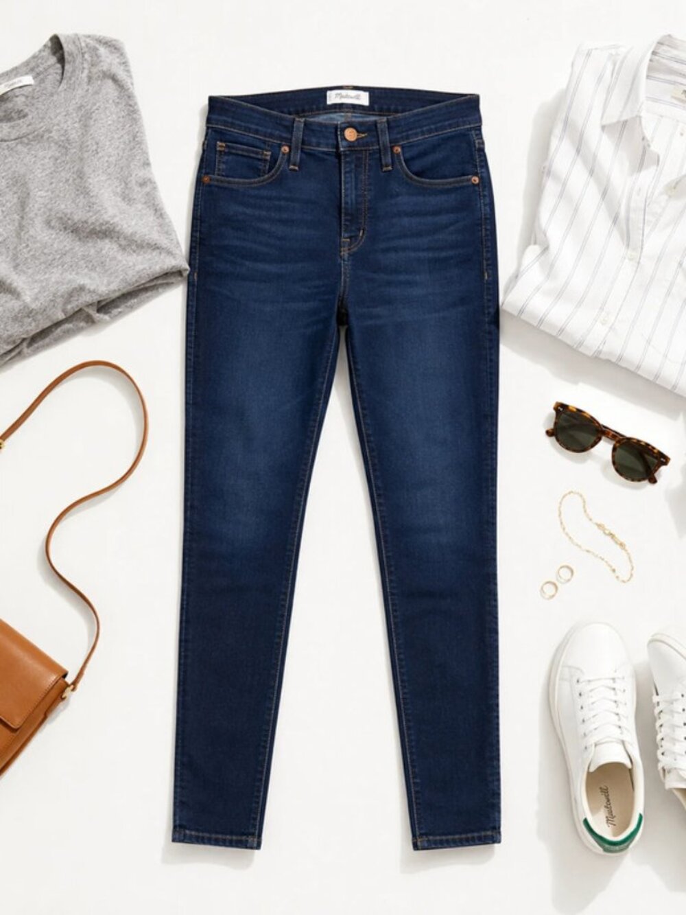 Madewell 10" High-Rise Skinny Jeans in Hayes Wash